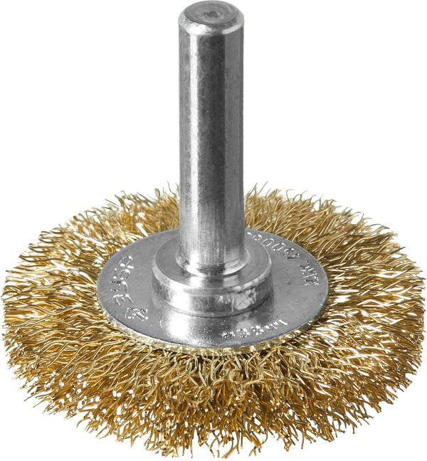 ЗУБР 38 мм, витая стальная латунированная проволока 0.3 мм, щетка дисковая для УШМ, Профессионал (3520-038)