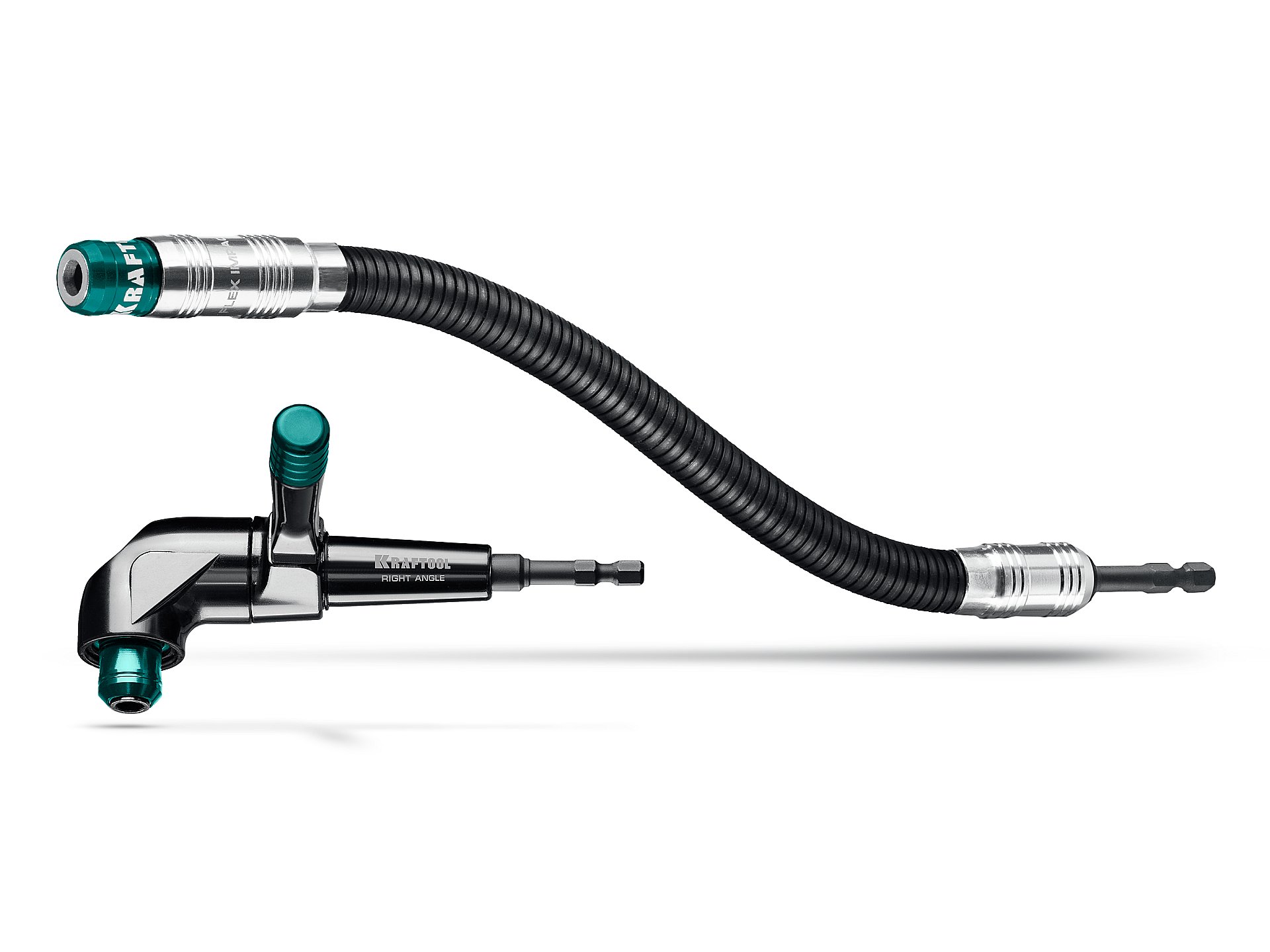 KRAFTOOL RIGHT ANGLE SET, 2 шт, 140 мм, 425 мм, набор: угловая ударная насадка + гибкий ударный адаптер (26778)