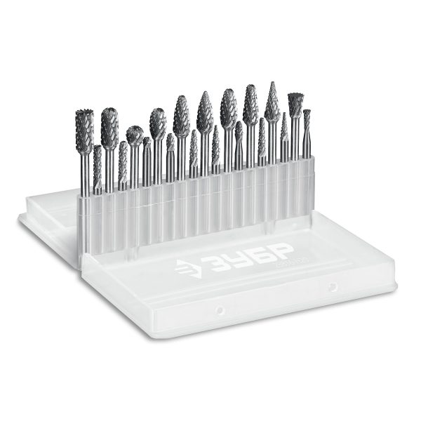 ЗУБР 20 шт набор борфрез твердосплавных, хв-к 3 мм, ПРОФЕССИОНАЛ (28816-H20)