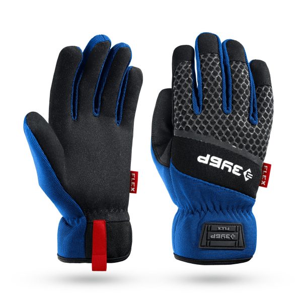 ЗУБР FLEX р.XL (10), синие, профессиональные комбинированные перчатки, работа с сенсорными экранами, Профессионал (11477-XL)