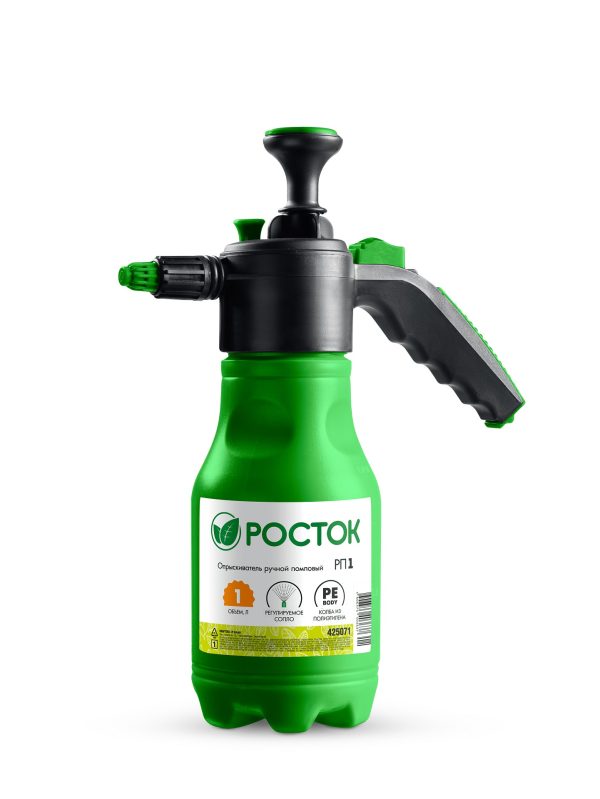 РОСТОК РП-1, 1 л, ручной, колба из полиэтилена, помповый опрыскиватель (425071)