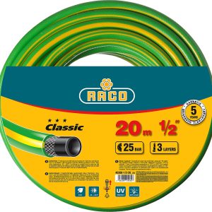 RACO CLASSIC, 1/2″, 20 м, 25 атм, трёхслойный, армированный, поливочный шланг (40306-1/2-20)