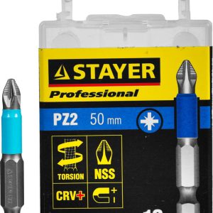STAYER ProFix PZ2, 50 мм, 10 шт, набор бит, Professional (26223-2-50-10) — изображение 1