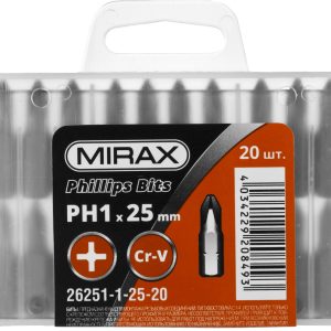 MIRAX PH1, 25 мм, 20 шт, биты (26251-1-25-20)