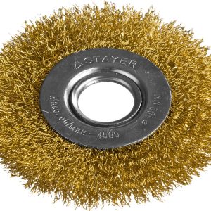 STAYER 100 мм, жгутированная стальная проволока 0.5 мм, щетка дисковая для УШМ, Professional (35122-100)