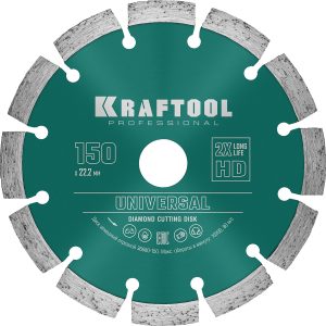 KRAFTOOL LASER-UNIVERSAL 150 мм (22.2 мм, 10х2.4мм), алмазный диск (36680-150) — изображение 1