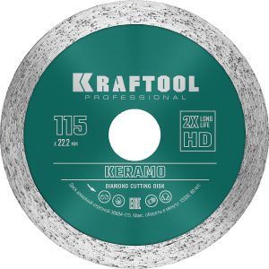 KRAFTOOL KERAMO, 115 мм, (22.2 мм, 10 х 1.6 мм), сплошной алмазный диск (36684-115)