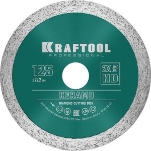 KRAFTOOL KERAMO, 125 мм, (22.2 мм, 10 х 1.6 мм), сплошной алмазный диск (36684-125)
