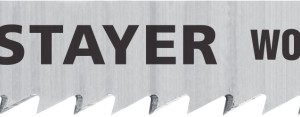 STAYER T101B, T-хвост., HCS сталь, по дереву/ДСП/ДВП, шаг зуба 2.5 мм (10TPI), раб. длина 75 мм, 2 шт, полотна для лобзика, Professional (15990-2.5)