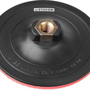 STAYER М14, d 125 мм, пластиковая, жесткая опорная тарелка на липучке для УШМ (35742-125)