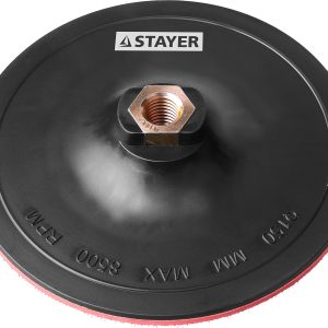 STAYER М14, d 150 мм, пластиковая, жесткая опорная тарелка на липучке для УШМ (35742-150)
