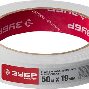 ЗУБР 19 мм х 50 м, креповая, малярная лента, МАСТЕР (12115-19)