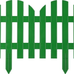 GRINDA Палисадник, 28 х 300 см, зеленый, 7 секций, декоративный забор (422205-G)