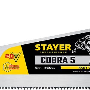 STAYER Cobra 5, 450 мм, ножовка по дереву, Professional (1506-45) — изображение 1