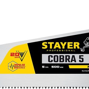 STAYER Cobra 5, 500 мм, ножовка по дереву, Professional (1506-50) — изображение 1