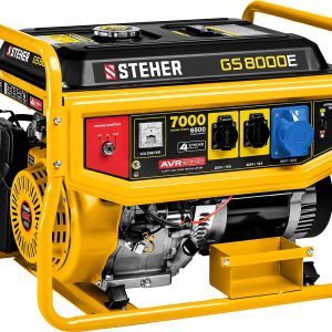 STEHER 7000 Вт, бензиновый генератор с электростартером (GS-8000E)