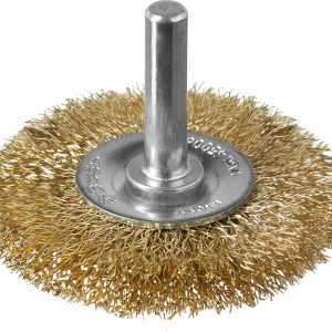 ЗУБР 50 мм, витая стальная латунированная проволока 0.3 мм, щетка дисковая для дрели, Профессионал (3520-050) — изображение 1