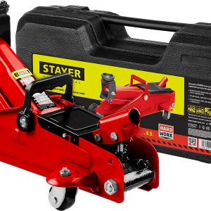 STAYER R-22 RED FORCE, в кейсе, 2 т, 125 - 320 мм, подкатной домкрат для легковых а/м, Professional (43152-2-K) — изображение 1