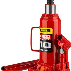 STAYER RED FORCE, 10 т, 230 - 460 мм, бутылочный гидравлический домкрат, Professional (43160-10)