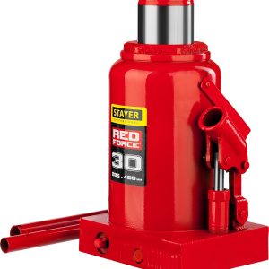 STAYER RED FORCE, 30 т, 285 - 465 мм, бутылочный гидравлический домкрат, Professional (43160-30)