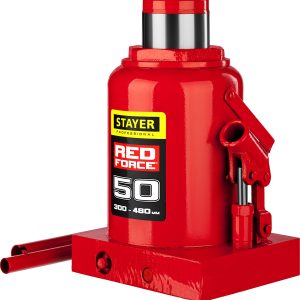 STAYER RED FORCE, 50 т, 300 - 480 мм, бутылочный гидравлический домкрат, Professional (43160-50)