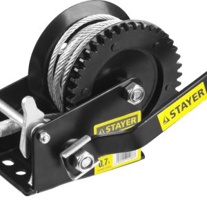 STAYER MAXPull, 0.7 т, 8 м, ручная барабанная тросовая лебедка (43112-0.7)