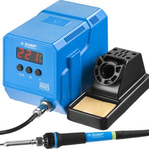 ЗУБР ПСН-60, 60 Вт, 50 - 480°C, керамический нагреватель, низкотемпературная паяльная станция цифровая, Профессионал (55336)