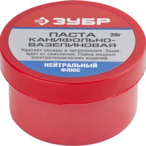 ЗУБР Паяльная паста, 20 г, канифольно-вазелиновая, флюс (55475-020)