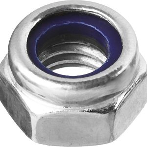 ЗУБР DIN 985, кл. пр. 6, M4, цинк, 20 шт, самостопорящаяся гайка с нейлоновым кольцом (303586-04) — изображение 1
