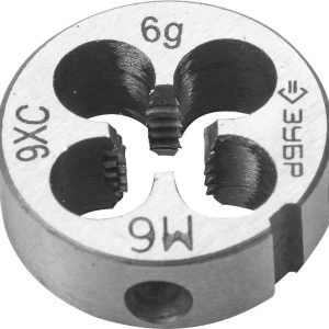 ЗУБР М6 x 1.0 мм, сталь 9ХС, плашка круглая ручная (4-28022-06-1.0)