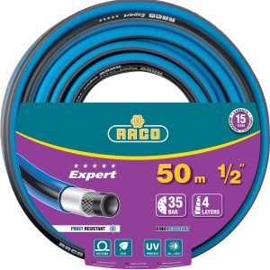 RACO EXPERT, 1/2″, 50 м, 35 атм, четырёхслойный, армированный, поливочный шланг (40302-1/2-50)