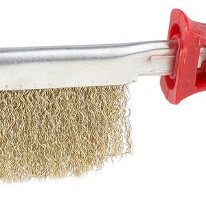 STAYER Brass Wire, однорядная, витая стальная латунированная проволока, d 0.3 мм, пластмассовая рукоятка, щетка ручная, Professional (3508)