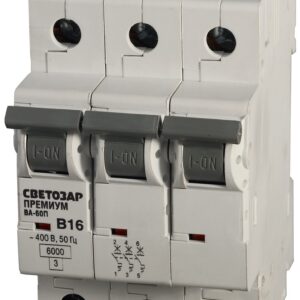 СВЕТОЗАР ВА-60П, 3P, 32А, B, 6кА, автоматический выключатель, Премиум (SV-49013-32-B) — изображение 1