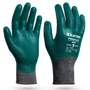 KRAFTOOL ProFlex Max, L (9), полный облив, эластичные перчатки, вспененное нитриловое покрытие, 15 класс (11240-L) — изображение 1
