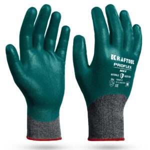 KRAFTOOL ProFlex Max, S (7), полный облив, эластичные перчатки, вспененное нитриловое покрытие, 15 класс (11240-S)