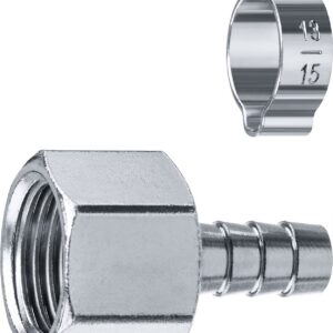 ЗУБР штуцер ″елочка″, 10 мм - 1/2″F, переходник с обжимным хомутом, Профессионал (64923-1/2-10)