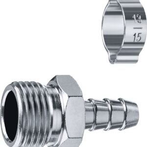 ЗУБР штуцер ″елочка″, 10 мм - 1/2″M, переходник с обжимным хомутом, Профессионал (64924-1/2-10) — изображение 1