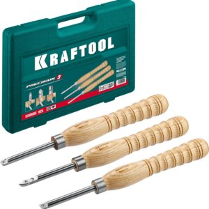 KRAFTOOL Precision-3, 3 предм., набор ручных резцов по дереву (18369) — изображение 1
