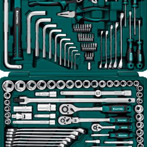 KRAFTOOL EXTREM-142, 142 предм., (1/2″+3/8″+1/4″), универсальный набор инструмента (27889-H142) — изображение 1