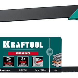 KRAFTOOL GRAND, 300 мм, обрезиненная ручка, полотно Bi-Metal, ножовка по металлу (15801) — изображение 1
