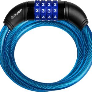 ЗУБР 950 мм, d 10 мм, кодовый, с изменяемым кодом, тросовый замок, Профессионал (37262-95)