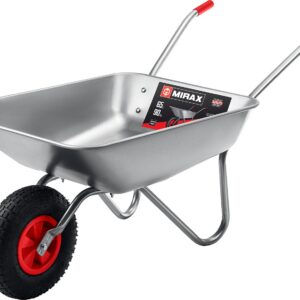 MIRAX MX-1, 65 л, 90 кг, одноколесная, оцинкованная сталь, садовая тачка (39900)