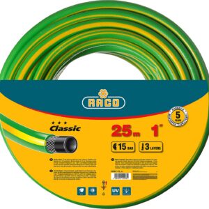 RACO CLASSIC, 1″, 25 м, 15 атм, трёхслойный, армированный, поливочный шланг (40306-1-25) — изображение 1