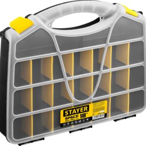 STAYER SPACE-18, 455 х 355 х 70 мм, (18″), пластиковый органайзер с 21 ячейкой (38038-18)