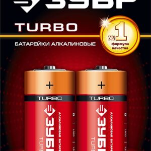ЗУБР TURBO, D х 2, 1.5 В, алкалиновая батарейка (59217-2C)