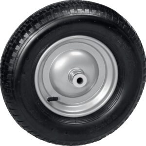 GRINDA WP-20, 4″х380мм, для тачек (арт. 422401, 422406, 422408), стальной диск, подшипник 20мм, пневматическое колесо для тачки, PROLine (422409)