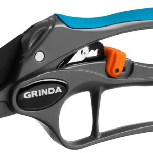 GRINDA P-33, 200 мм, закаленная сталь, с храповым механизмом, алюминиевые рукоятки с эфесом, контактный секатор, PROLine (423433)