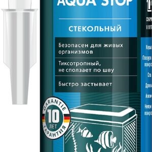 KRAFTOOL Aqua stop, 300 мл, черный, стекольный силиконовый герметик (41256-4)