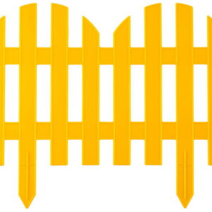 GRINDA Палисадник, 28 х 300 см, желтый, 7 секций, декоративный забор (422205-Y)