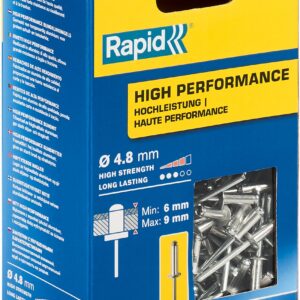 RAPID R:High-performance-rivet, 4.8 х 12 мм, 300 шт, алюминиевая высокопроизводительная заклепка (5001436)
